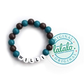 LALALO Baby Bracelet with Name with Engraving for Christening, Photo Shooting, Birth Bracelet, Name Bracelet, Christening Bracelet, Children's Bracelet, Wood Plastic, No Gemstone