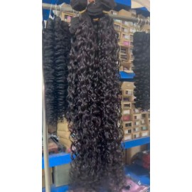 Vietnamese Raw Human Hair Weave Bundles High Quality Original Double Weft Natural Wavy Human Hair Bundlesstyle: Italian curl, color: Black, Stretched Length: 12 inches