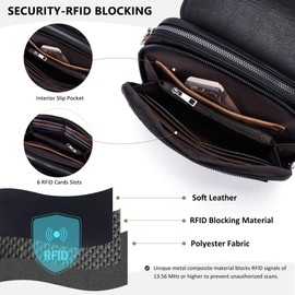 Roulens Crossbody Bags for Women Small Crossbody Wallet Purses with Card Slots Leather Shoulder Handbags Travel/Daily Use