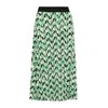 Pleated Midi Length Skirt with All-Over Print, light green, 42