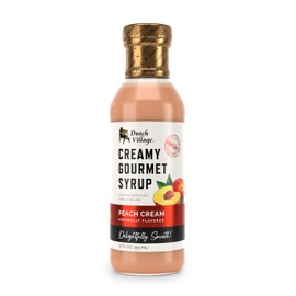 Creamy Gourmet Breakfast & Dessert Syrup | Organic Ingredients - Clean Label | No Preservatives, Artificial Flavors, or Corn Syrup | Gluten-Free | Dutch Village Peach Cream 12 fl oz - 1 PK