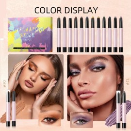Ha* Kit De 12 Sombras De Ojos Con Brillo Colorido For Hh*