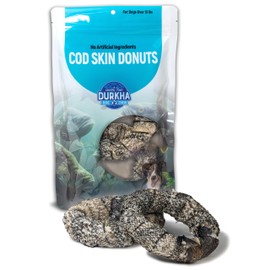 Durkha Cod Skin Donuts – All-Natural Dog Treats, High in Omega-3, Gentle on Stomachs, Infused with Himalayan Yak Cheese - Large -1 Pack