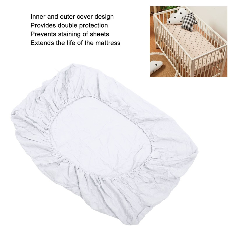 Fitted Crib Sheet Full Cotton Crinkle Fabric Soft Breathable Comfortable