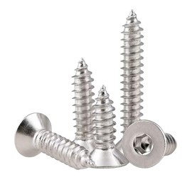 Yyyuluo M6 304 Stainless Steel Countersunk Allen Screw Hex Socket Machine Screws Grade 8 Flat Head Wood Screws for Woodworking DIY Metal Construction