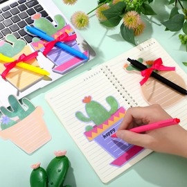 Eaasty Cactus Sticky Notes with Cactus Pen Cute Cactus Notepads Set Fun Cactus Gifts Cacti Notepads Succulent Note Pad Self Adhesive Note Pads for Christmas School Supply (Stylish,30 Pcs/ 10 Sets)