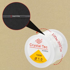 100 M Clear Stretch Elastic Beading Thread - 1 Roll 1MM Round Crystal String Stretch Line DIY Accessories Clear Crystal Bracelet String Jewelry String