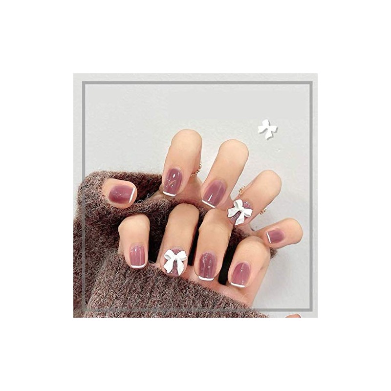 KDDOM 12 Pcs 3D Nail Decoration Resin Bow Nail Rhinestones