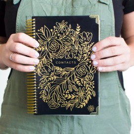 bloomdailyplanners bloom daily planners Contact Book, Gold Embroidery