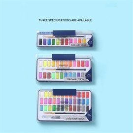 WANGCL 36 Colors Watercolor Paints Set, Premium Acrylic Paint Set, Vivid Color Cube Brush Pen Mixing Palette Sponge Suit for Adult Beginner Student