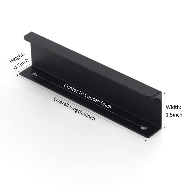 Satanga Edge Black Finger Pull for cabinets Kitchen Concealed Drawer