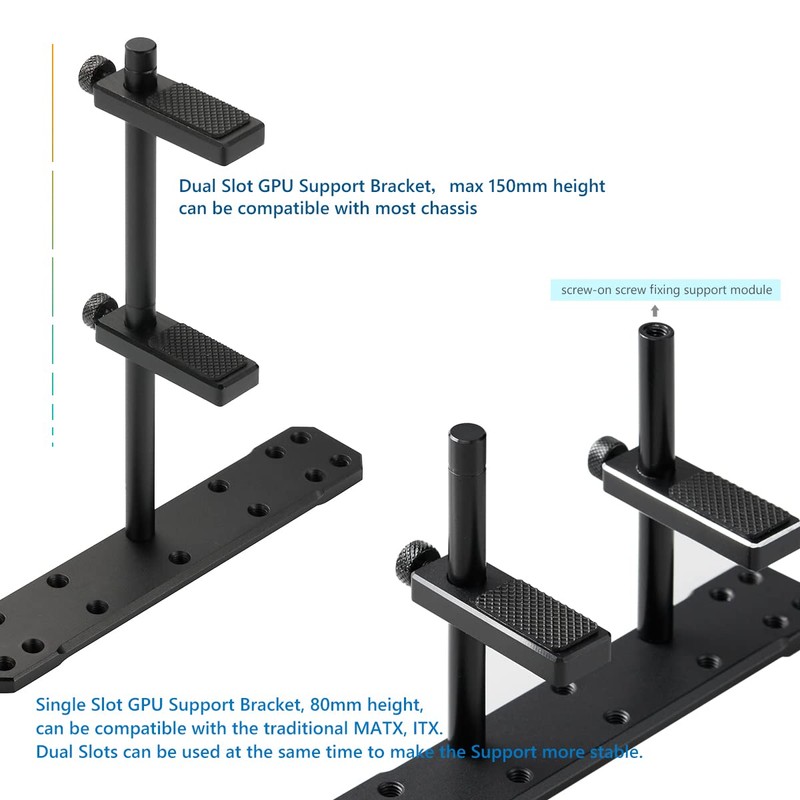 DolDer Aluminium Graphics Card Holder, GPU Holder, Video Card Sag