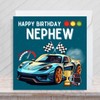 Second Ave Racing Car Nephew Square Children's Kids Birthday Greeting