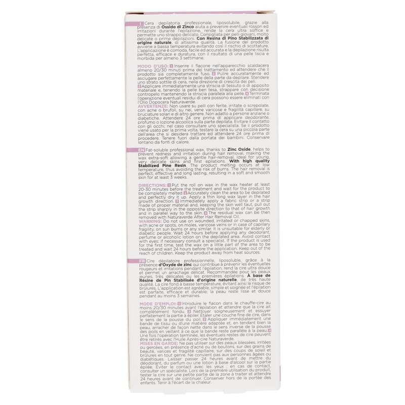 Natural fat-soluble wax, zinc oxide