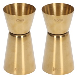 Double Head Cocktail Jigger Stainless Steel Gold Wine Jigger Bar Measuring Cup for Restaurant Party25/50ml
