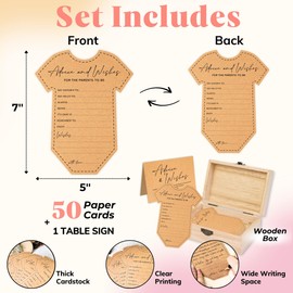Woodamore Baby Shower Advice Cards For Parents To Be - Advice For New Parents Baby Shower Decorations Girl, Wishes For Baby Cards For Baby Shower Games Boy, Advice And Wishes Box Baby Shower Ideas