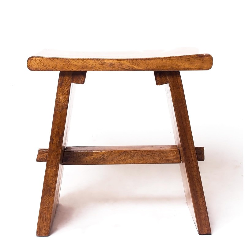 RUBAPOSM Solid Wood Accent Stool 18" Shower Bench Rustic Garden