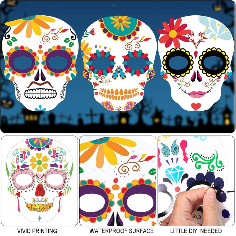 Day of The Dead Masks Dia De Los Muertos Skull