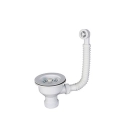 MONTSERRAT BO-41455 Valve Basket with Overflow, White