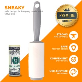Secret Stash Roller Diversion Safe - 2 in-1 Reusable Lint Remover for Pet Hair - Sticky Lint Roller for Couch, Clothes Furniture, & Carpet - Secret Hidden Stash Containers for Keys Cash, and Valuables