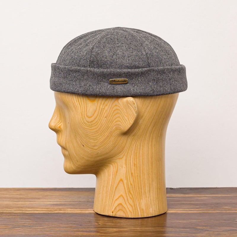 Sterkowski Men's Wool Beanie Docker Cap UK 6 3/4 Grey