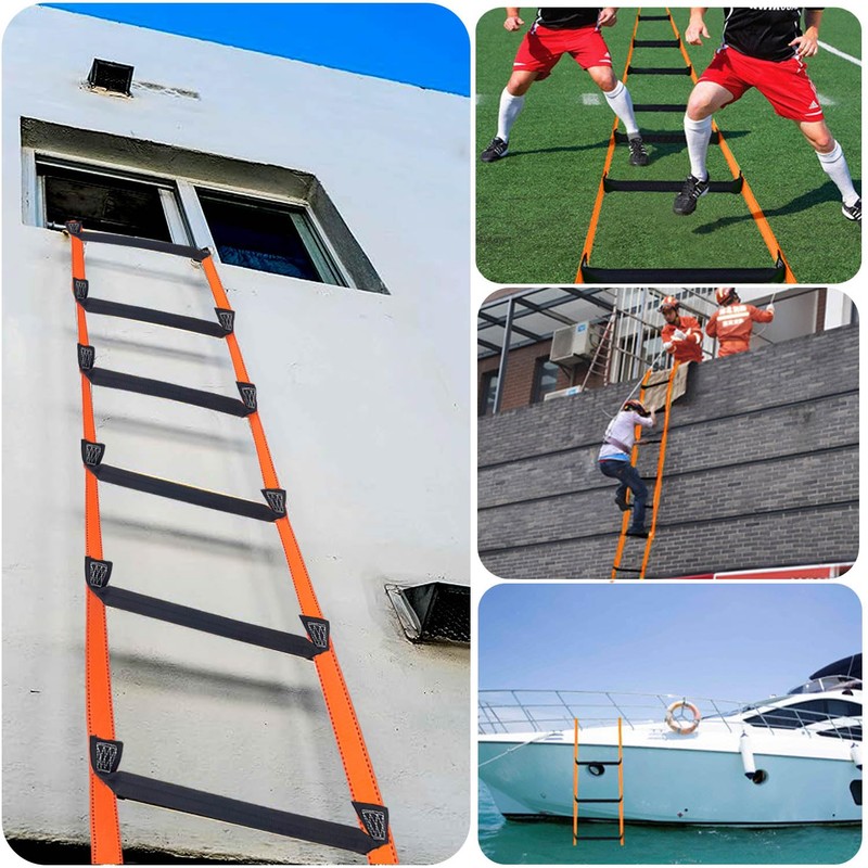 Fire Escape Ladder, 13.1 Feet Emergency Fire Ladder, 2-3 Story