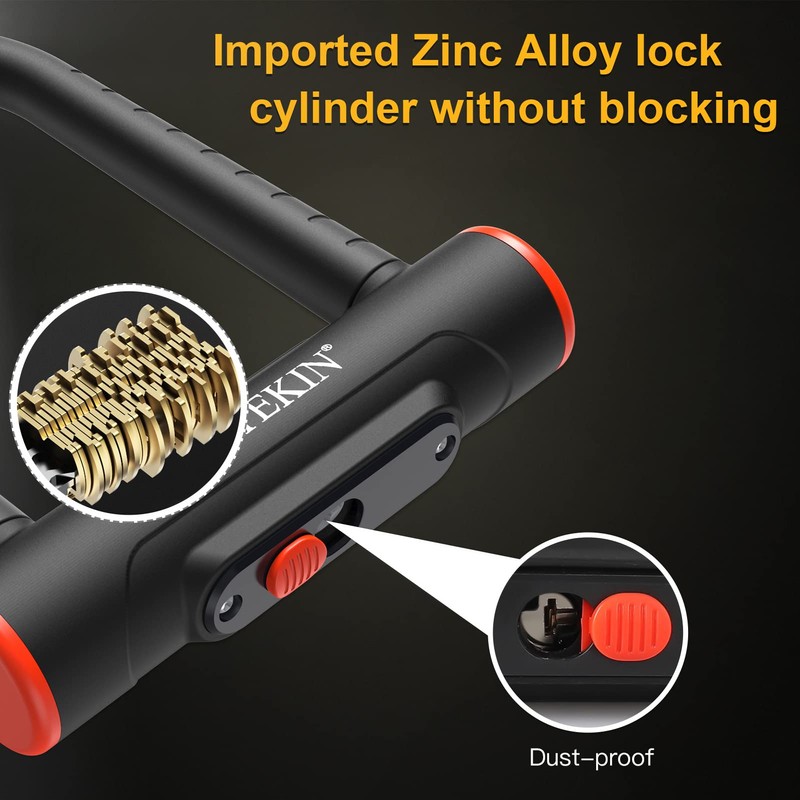 INTEKIN Bike U Lock Heavy Duty Lock, 16mm U Lock