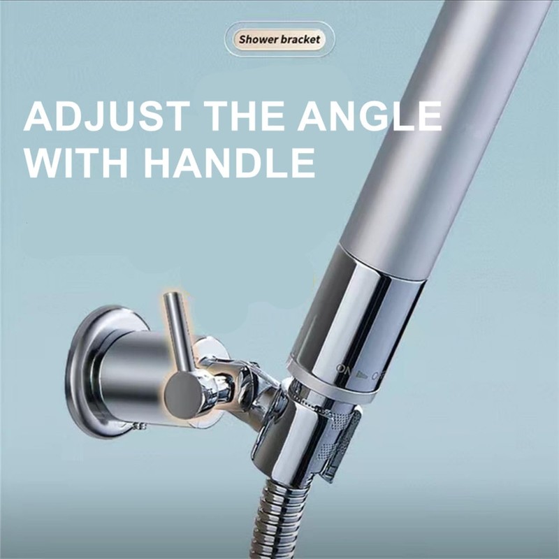 All Metal 180 Adjustable Shower Wand Holder with Handle, Wall