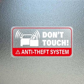 YIKIADA Anti-Theft System Car Sticker 4 × 2 Inches Don't Touch Self Adhesive Vinyl Vehicle Windows Safety Warning Decals GPS Tracking System Equipped Waterproof Door Cling 10 Pack