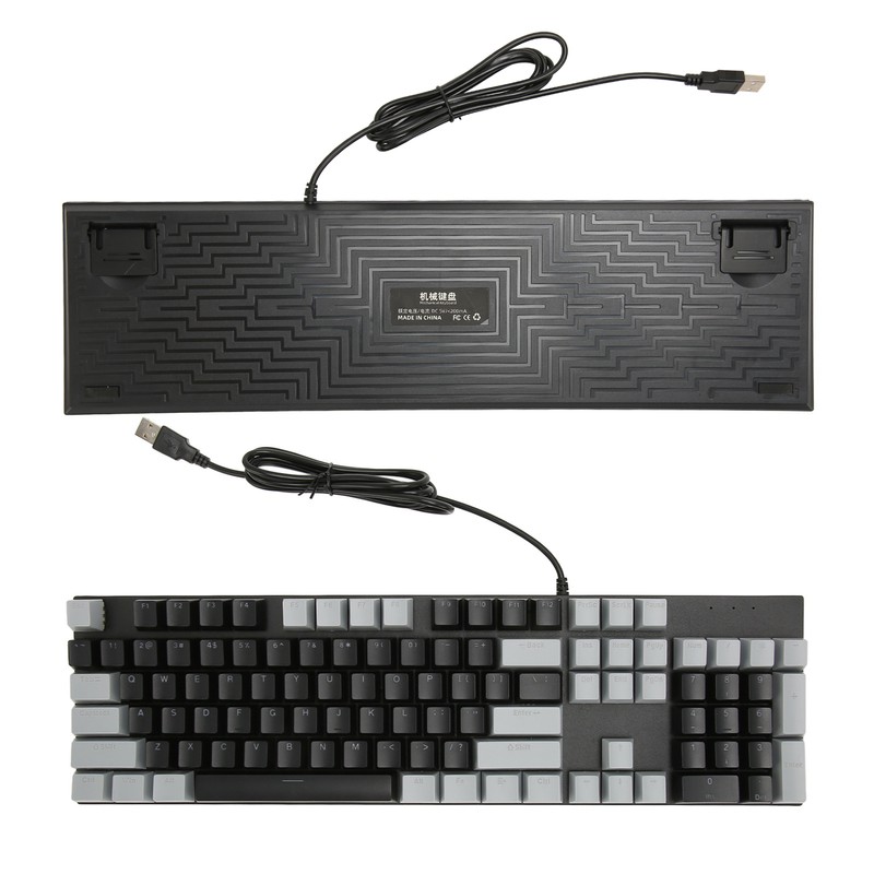 Full Size Mechanical Keyboard 104 Keys USB Wired Gaming Keyboard