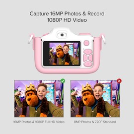 myFirst Kids Camera Full HD 16MP Front HD Digital Camera and Selfie Lens, Kids Digital Video Camera