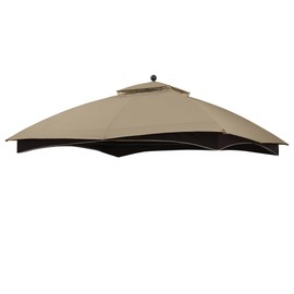MASTERCANOPY Replacement Canopy Top for Lowe's Allen Roth 10x12 Gazebo #GF-12S004B-1 (Khaki,Polyester)