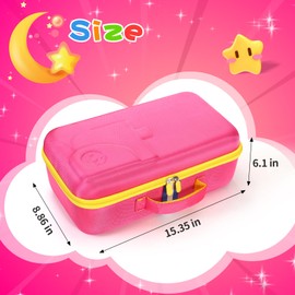 Hard Travel Case Compatible with Little Tikes for Story Dream Machine Books Starter Set, Protective Hard Case Container for Storytime Audio Play Real for Littles Character Collection (Pink)