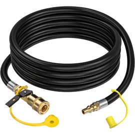 GasXpert 12 FT Quick Connect Propane Hose for RV to Grill，RV Propane Quick Connect Hose，Quick Disconnect Propane Hose Extension with 1/4" Safety Shutoff Valve for Griddles, Stove, Heater, Camper