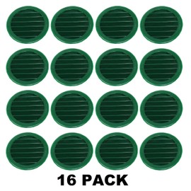 3" Round Green or Tan Plastic Louver Soffit Air Vent Reptile Screen Grille Cover (16, Green)