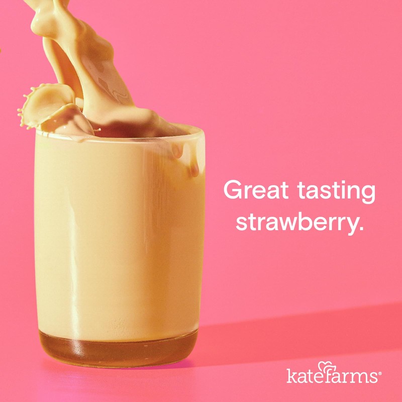 KATE FARMS Organic 1.4 High Calorie Nutrition Shake, Strawberry, 20g