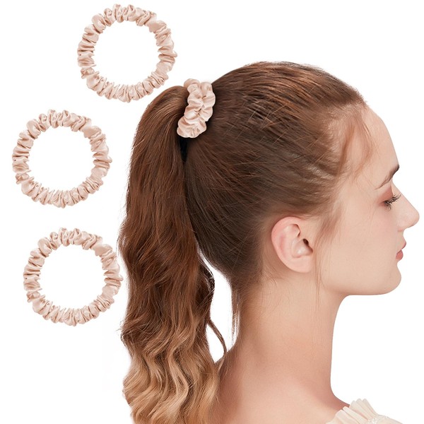 OLESILK Set of 3 100% Silk Hair Bobbles Small Scrunchies
