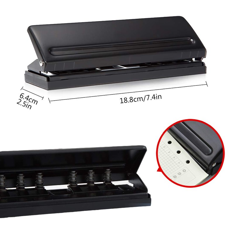 6 Hole Punch Binder Puncher for Adjustable Spacing for A5
