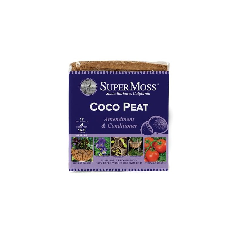 Super Moss (23277) Coco Peat Soil, Mini Bale (0.6 ft3)