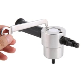 160A Metal Nibbler, Sheet Double Headed Nibbler Cutter Drill Attachment Cutting Tool with Wrench and Handle, Hand Sheet Metal Nibbler Saw Cutter Dual Head Metal Cutting Tool