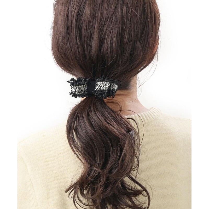 Kobe Vingtaine Pony Hook Hair Hook Tweed Ribbon Hair Accessory