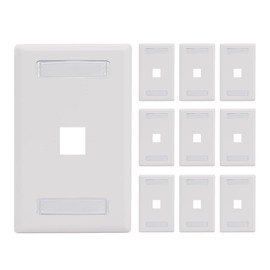 ICC Station ID Faceplate with 1 Port for EZ®/HD Style in Single Gang, White, 10-Pack