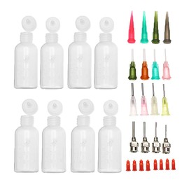 8Pcs Needle Oiler (1 OZ), Glue Applicator Bottles Needle Tip Squeeze Bottles Precision Gun Oil Bottle with 16 Blunt Tips for Crafts, Hinges, Liquids, Paint