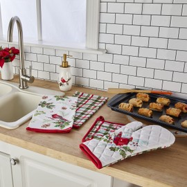 SKL Home by Saturday Knight Ltd. Berry Cardinal Oven Mit and Pot Holder Set (2-Piece),Multi