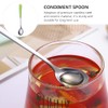 HEMOTON Mini Supoon 4Pcs Stainless Steel Teaspoons Stirring Spoons Ceramic