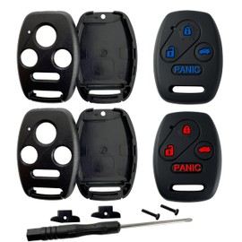Kyhodsgn Key Fob Cover Shell for Honda 2003 - 2012 Accord 2009-2015 Pilot,3+1Button Keyless Remote Fob Case Kit Fit for 2006-2013 Civic EX 2005-2006 CR-V (Pack of 4)