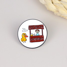 Funny Duck Song Enamel Pin – “Got Any Grapes?” Meme Lapel Pin for Backpacks, Jackets, Hats – Cute Internet Meme Gift for Duck Lovers & Collectors Motivational Quote, Depression Support Therapist Brooches, Positive Affirmation Decoration Pin Jewelry Accessories