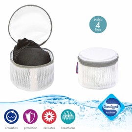 Laundry 360 2 Pack Bra Wash Bag | Laundry | Washing and Drying | Holds 4 Full Size Bras | Panties | Socks| Micro Mesh Fabric