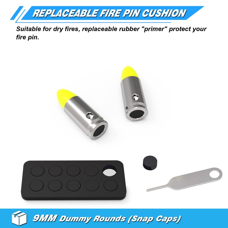 9mm Dummy Rounds Snap Caps Practice Rounds - Closed Weight