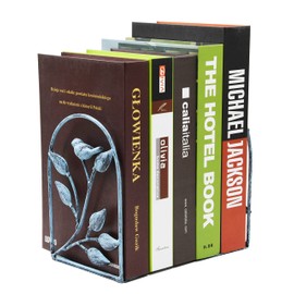 OwlGift Book Ends Cast Iron Bird Design Rustic Bookends for Shelves, Non-Skid Bookend, Heavy Duty Metal Book Stopper for Books/CDs, Decorative Book Shelf for Home - Turquoise